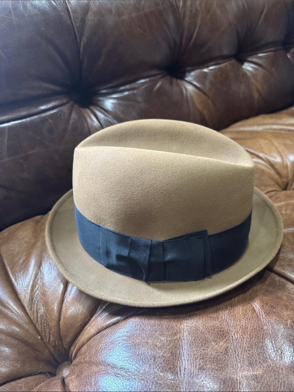 Brooks Brothers Brown Wool Fedora with Black Band vintage
